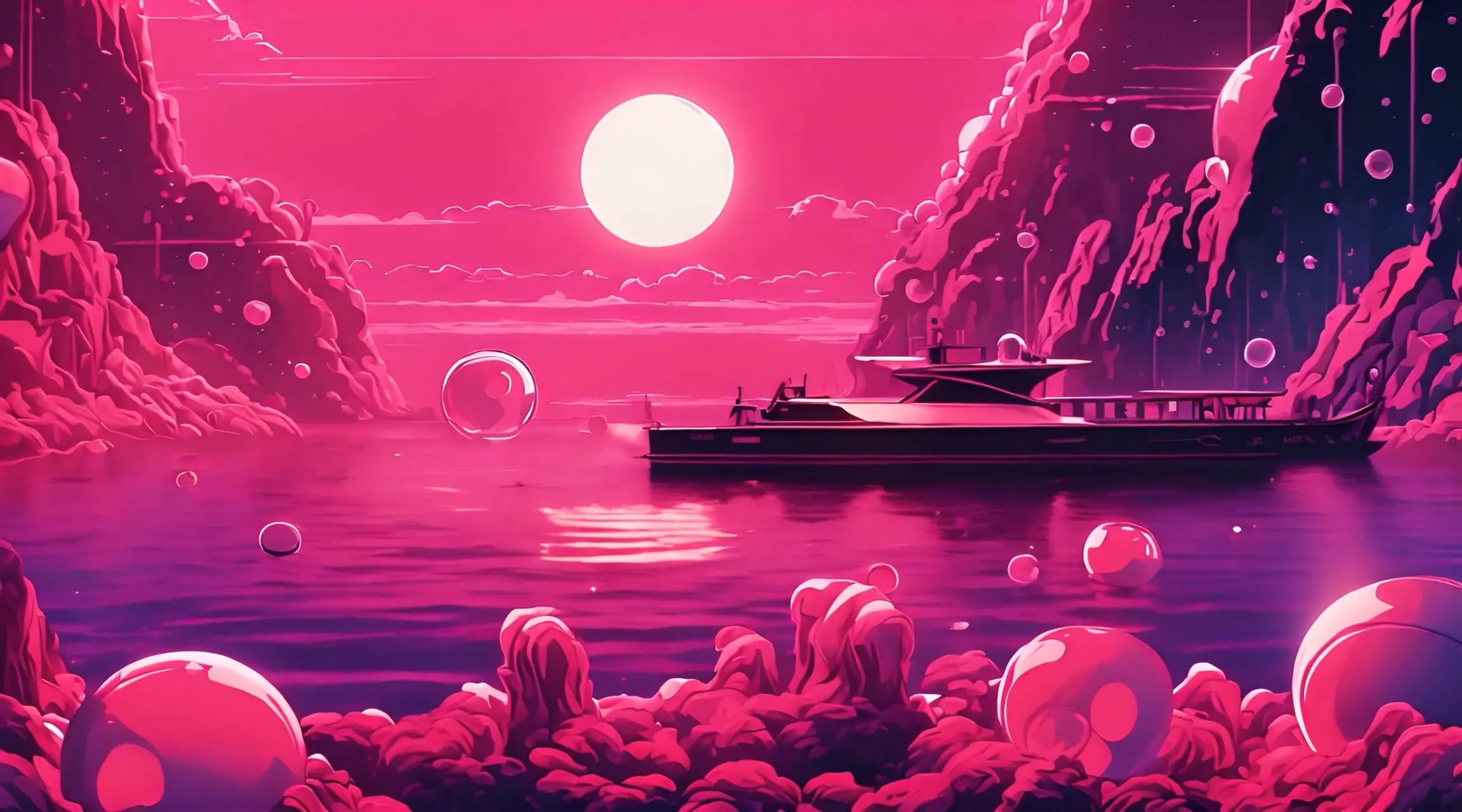 Animated Abstract Lake Sunset